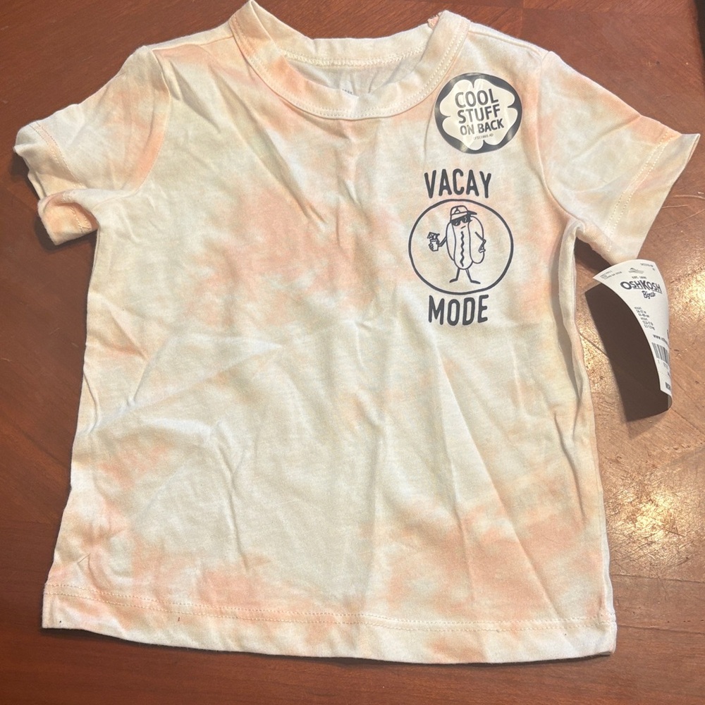OshKosh B'gosh Peach & White Tie-Dye 'Vacay Mode' Tee